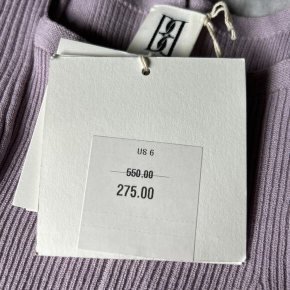 By Malene Birger Lilo Ribbed Knit Maxi Dress Lilac Size 6 Stretch Luxury - Picture 9 of 11